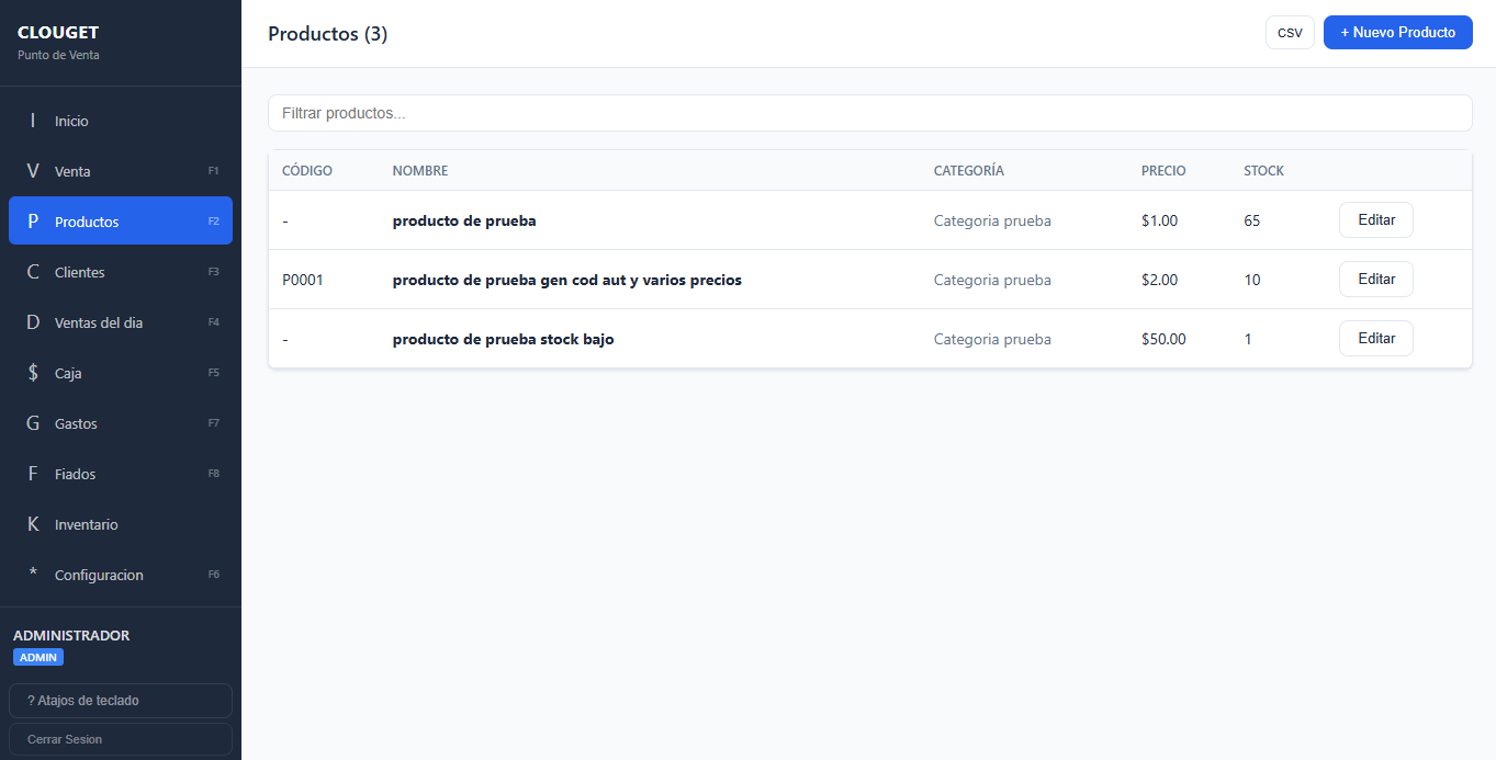 Gestion de Productos